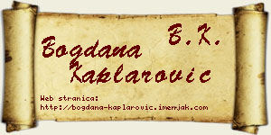 Bogdana Kaplarović vizit kartica